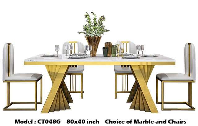 Model CT048G 80x40 inch choice of Marble and Chairs